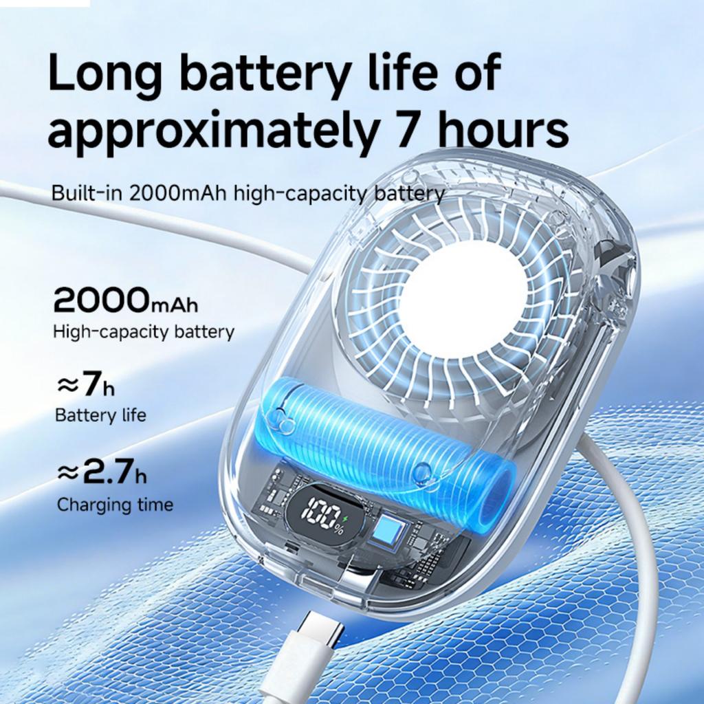 Summer Waist-mounted USB Outdoor Portable Fan. Portable Digital Display Umbrella With No- Fan.