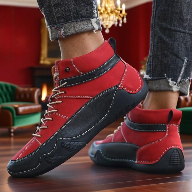 

Мужские ботинки высокой моды, противоскользящие, с модным узором, походные ботинки, синие ботинки на толстой подошве, спортивная обувь, новые осенне-зимние ботинки 39