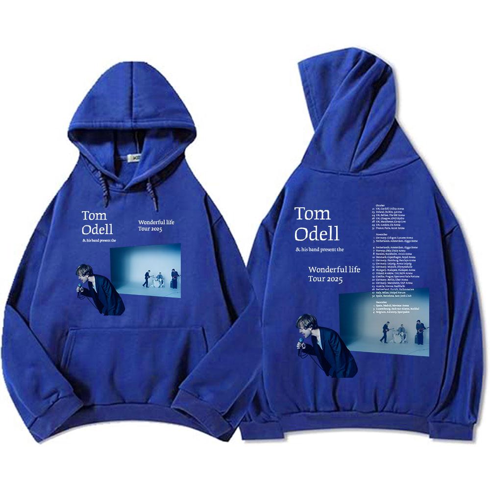 

Том Оделл и его группа представляют тур The Wonderful Life 2025 Толстовки флис теплые мужские с капюшоном повседневные свободные мужские пуловеры XXL