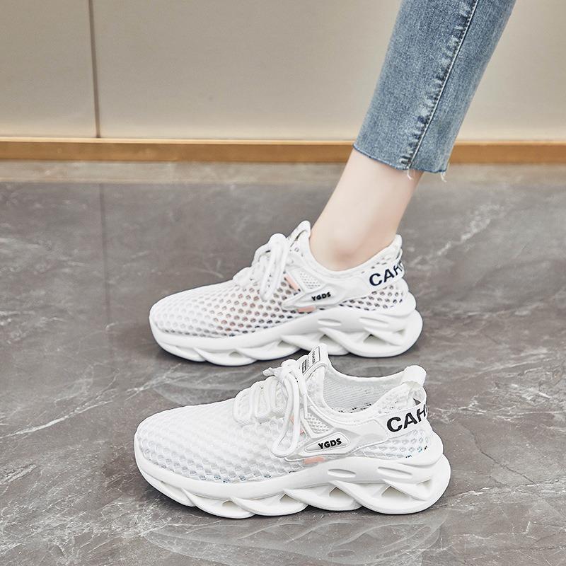 Cut-out Mesh Shoes, Athleisure Women's Shoes, Breathable Mesh Women's Singles, Coconut Shoes