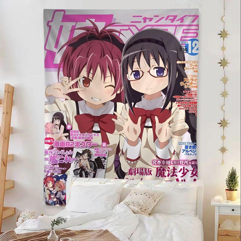 VIKAMA Puella Magi Madoka Magica Tapestry Wall Hanging  AnimeStyle Cute Bedroom Decor Living Room Dorm Room Wall Art