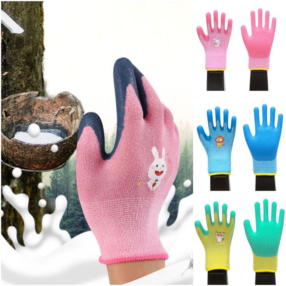 Cartoon Animal Kids Work Gloves Multi-purpose Latex Coated Gloves Durable Gardening Glove  Unisex