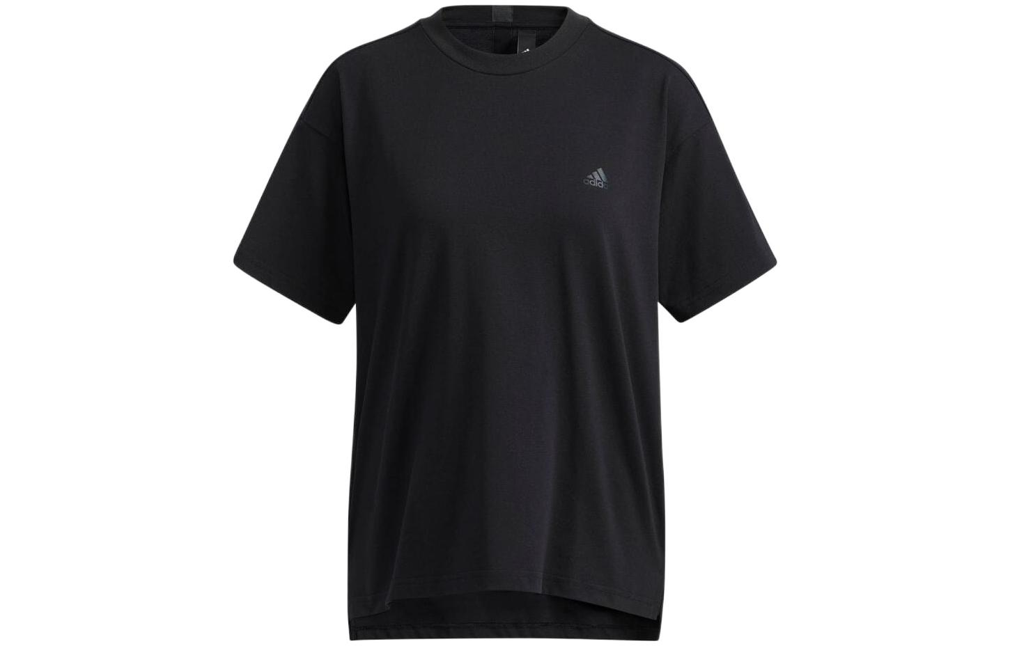 

Adidas T Shirts Women s Black Crew Neck Moderate Straight Fit HC2547 S