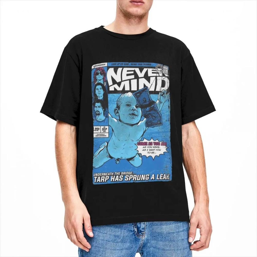 Funny Kurt Cobain Nevermind Album T Shirt Men Women's  Tees Shirt Summer Clothing