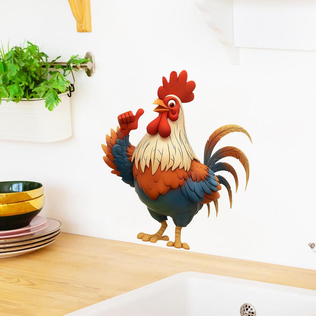 Creative Colorful Rooster Wall Stickers Car Stickers Kitchen Stickers Home Decoration