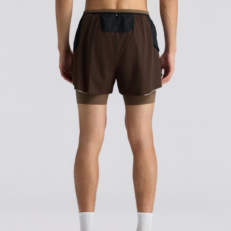 Salomon Pl Rn Short 2 In 1 Comfortable Versatile Running Shorts Men shorts Java-Gray LC3080200