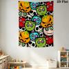 Colorful Halloween Cartoon Monsters Pattern Home Decor Tapestry, Wall Hanging, Decorative RV Wall Cloth.ZGT0914348