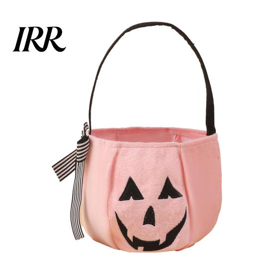 Porta caramelle ricamato Sacca zucca di Halloween per bambini, Borsa per dolcetto o scherzetto Decorazione festiva con manico, Secchiello riutilizzabile per snack Bomboniere per feste