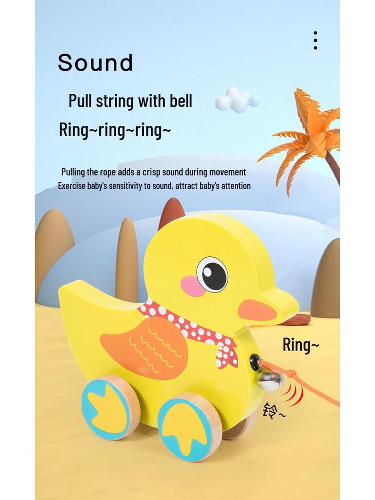 Wooden Animal Baby Walker & Pull Toy for Infants and Toddlers