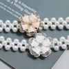 Boho Petal Pearl Waist Chain Thin Ladies Thin Waistband Belly Chain Belt  Women Dress Decoration
