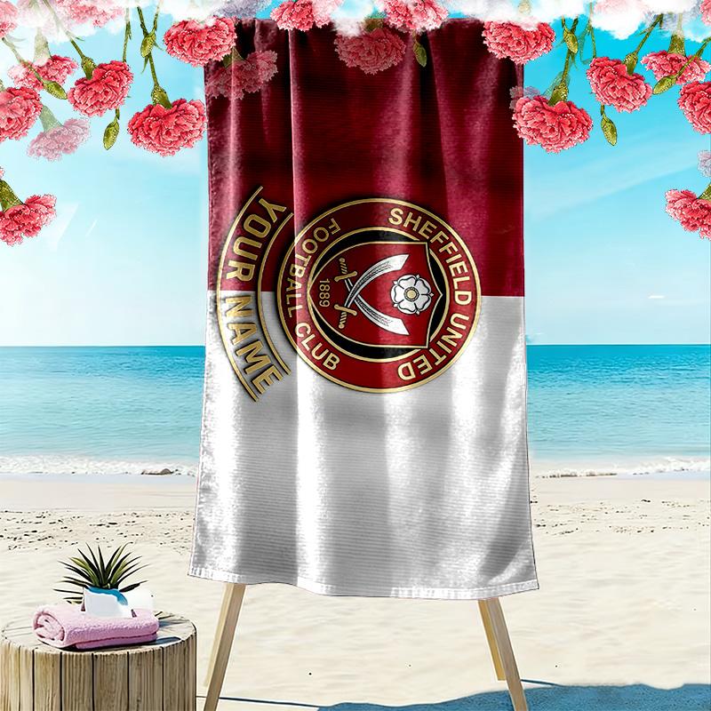 Serviette de plage imprimée Sheffield United F.C., Grande serviette douce à séchage rapide pour la plage, le camping, la natation