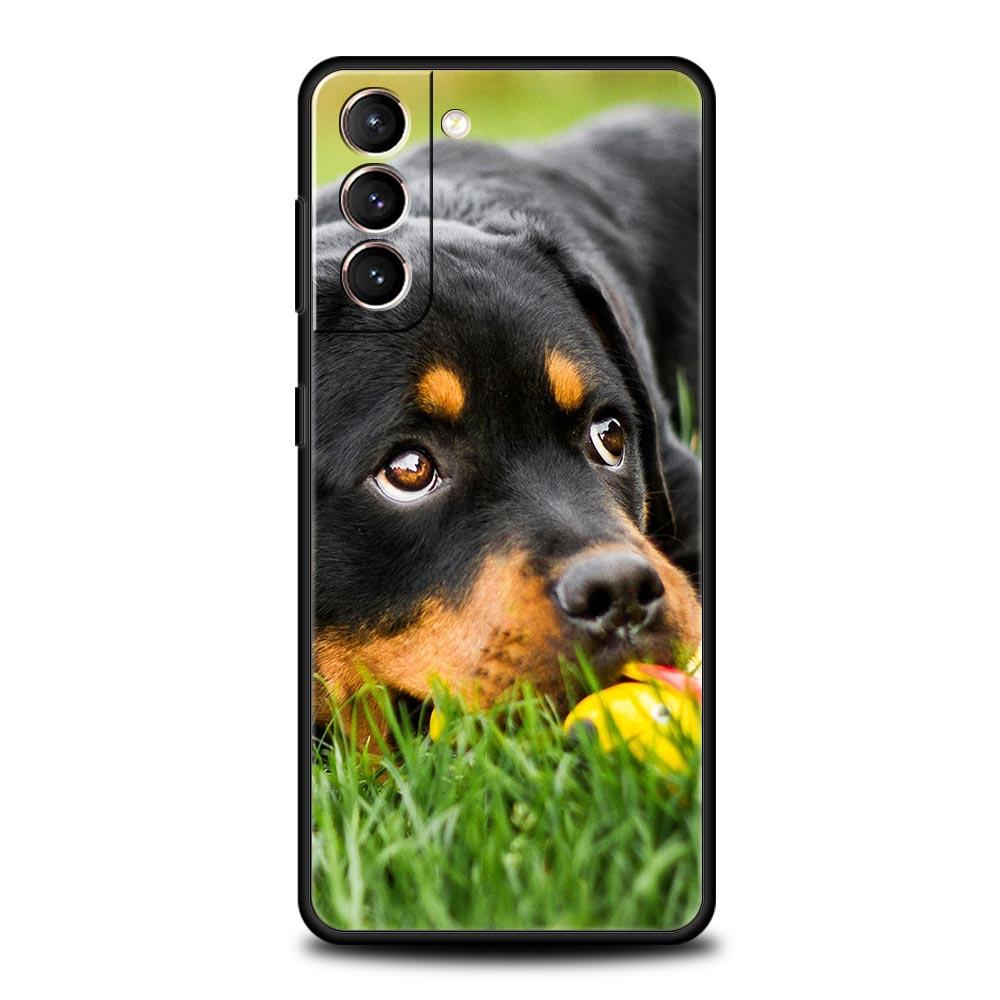 Rottweiler Dog Phone Case For Samsung Galaxy S23 Ultra S22 S21 S20 FE 5G S10 S10E S9 S8 Plus Note 20 Soft Silicone Cover Bumper