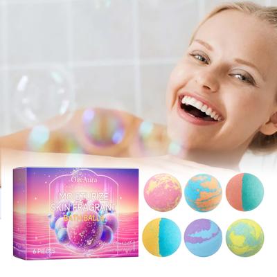 Moisturize Skin Fragrant Bath Balls,Bath Bomb,Bath Balls Gift Set Handmade Natural Bath Bomb For Women Floating Bubble With Oil For Self Care 6PC