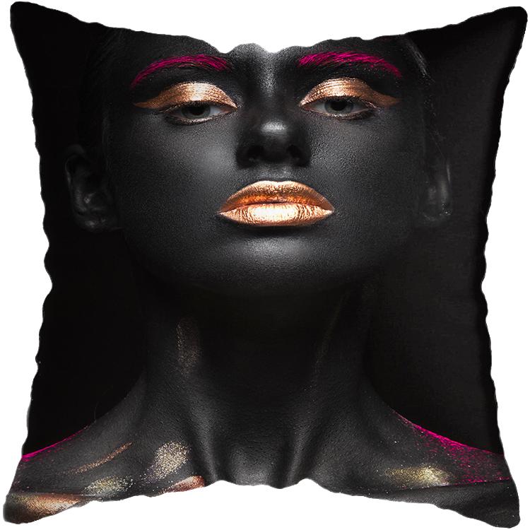 Pillowcase Bedroom Black and Gold African Woman Living Room Pillow Decoration Cushion