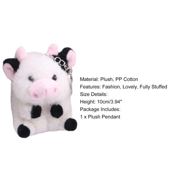 10cm Plush Keychain Exquisite Bag Decoration Lovely Cow Plush Toy Stuffed Doll Pendant Children Gift