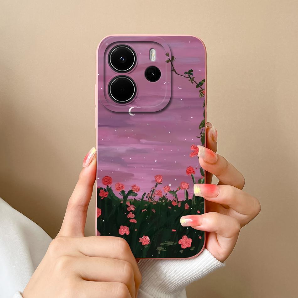 

For Redmi Note 14 4G Europe Case Cute Cartoon Full Protection Funda For Redmi Note14 Liquid Silicone Shockproof Back Covers Capa Note14-4G-Europe