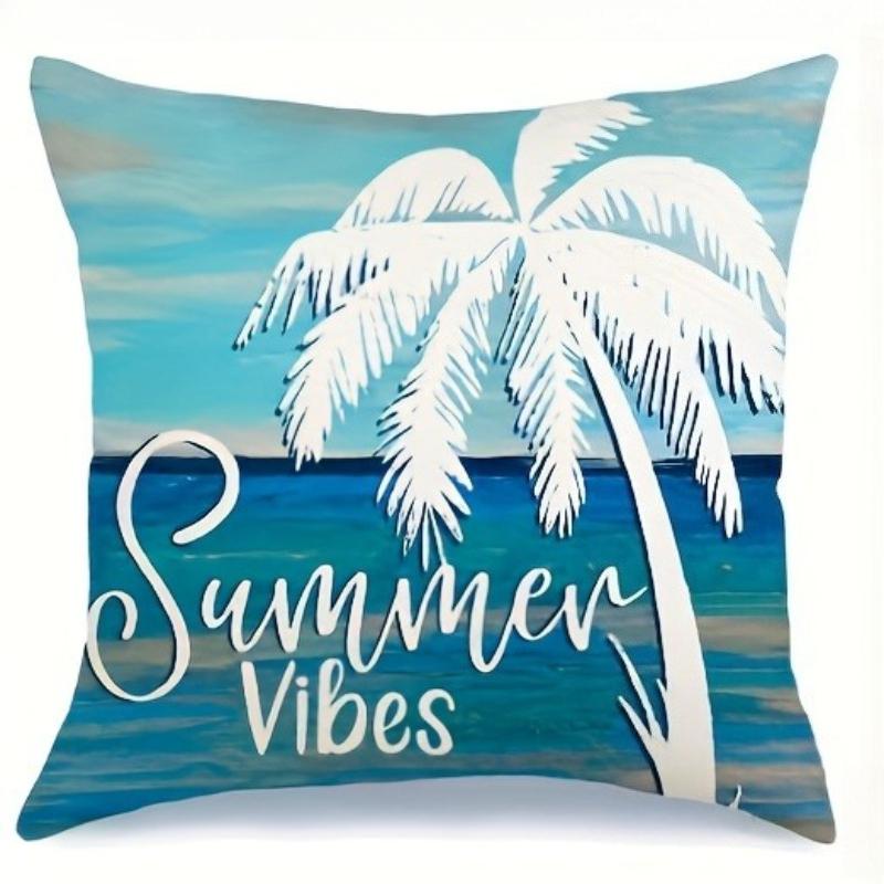 Sommer Meeresstrand Kissenbezug Meeresleben Muscheln Seesterne Seepferdchen Schildkröte Küsten Outdoor Dekorativ Tropisch Nautisch Sofa Zuhause