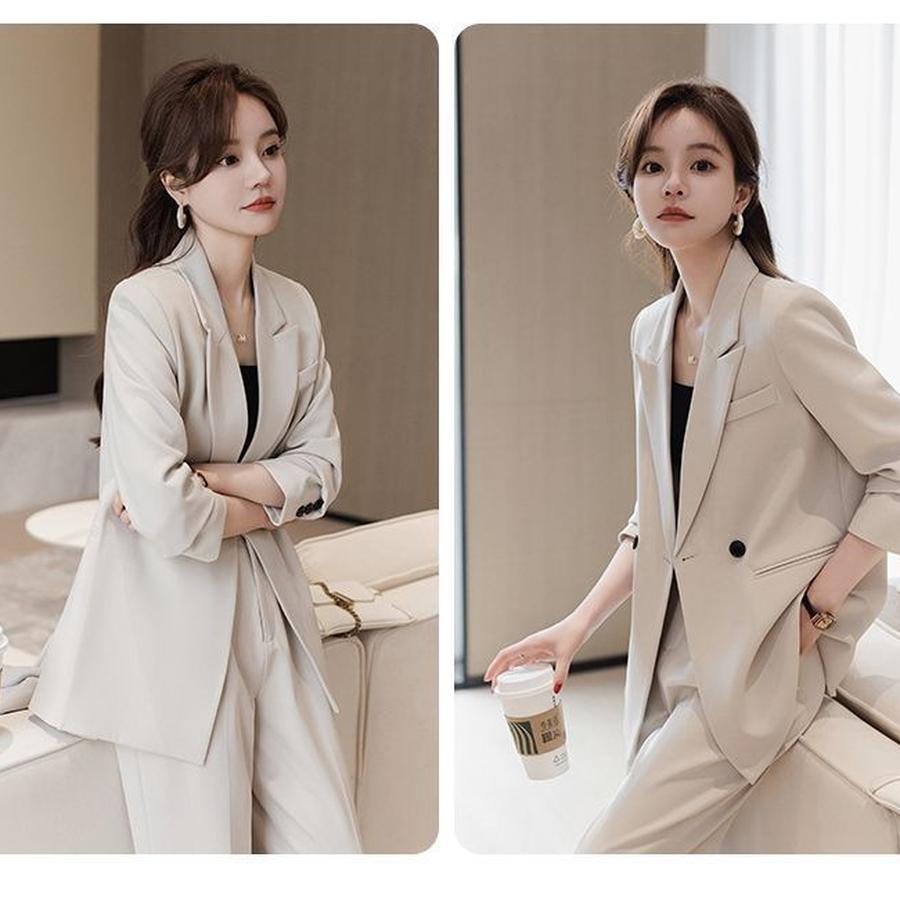 Women's Spring Summer New Style Suit Set, Elegant Goddess Style High-End Business Formal Wear Pants Jacket