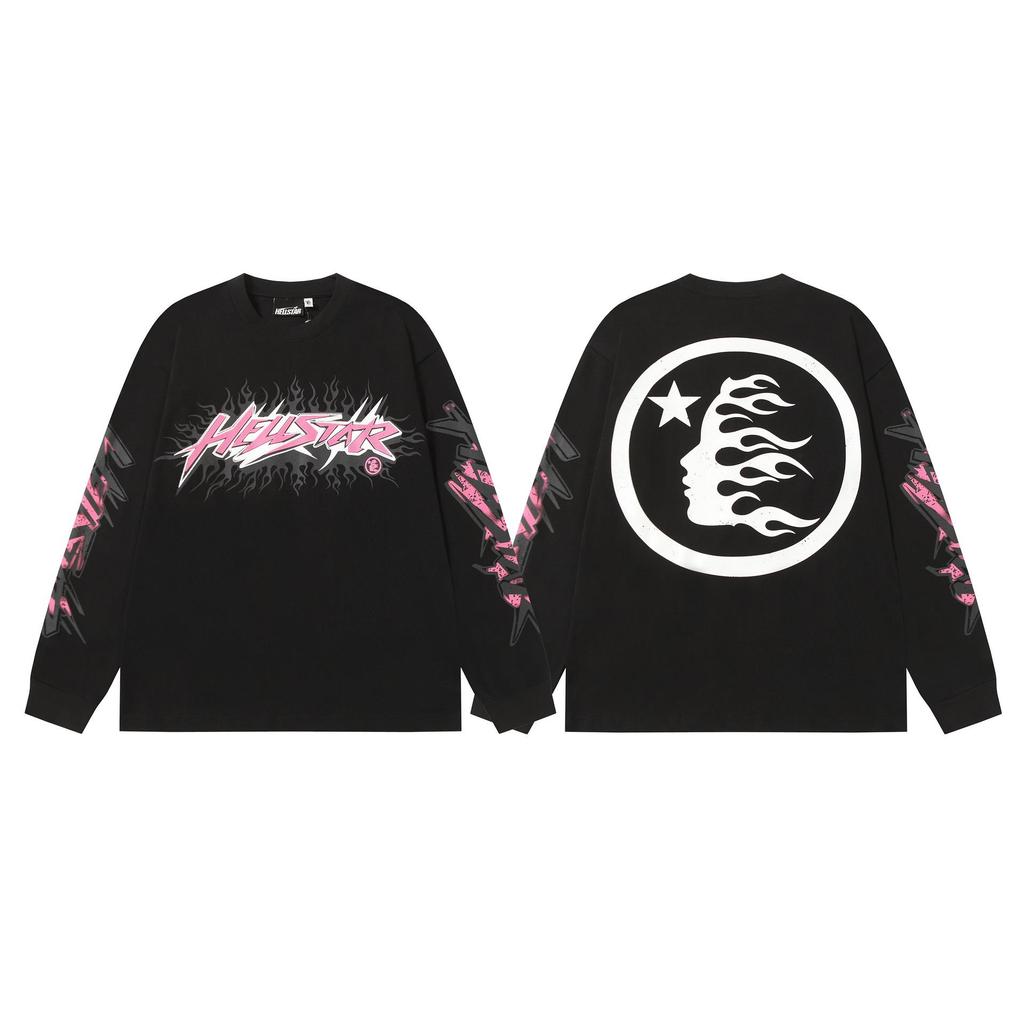 Cross 2025 Hellstar Trendy High Street Loose Long Sleeve Hoodie for Men & Women – Autumn Wear