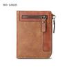 Trendy Luxury Men's Wallet Designer Male Short Zipper Leather 3 Fold Money Clip Card Holder High Quality Retro Coin Purse