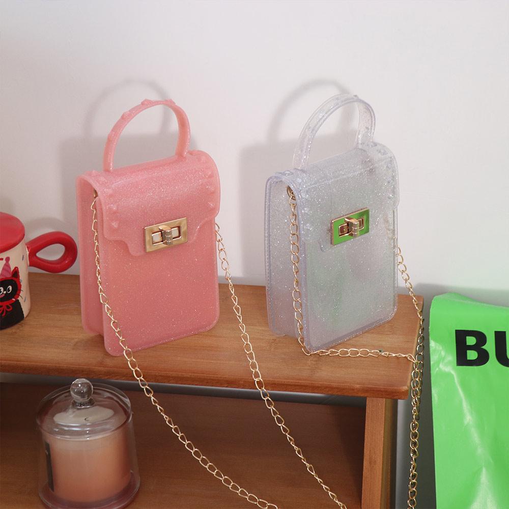 Candy Color Shoulder Bag Fashion Handbags Messenger Bag Jelly Bag  Children