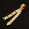Mens Titanium Steel Bracelet Geometric Design Gold Tone Fashion Statement Jewelry Casual Wear