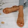 Summer New Korean Style Sandals with Thin Strap, Low Heel and Square Heel Comfortable and Versatile Women's Sandals with Two Straps for Students