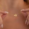 Personalized Arabic Necklace, Stainless Steel Gold - Tone Jewelry, Custom Nameplate for Women's Daily & Elegant Wear