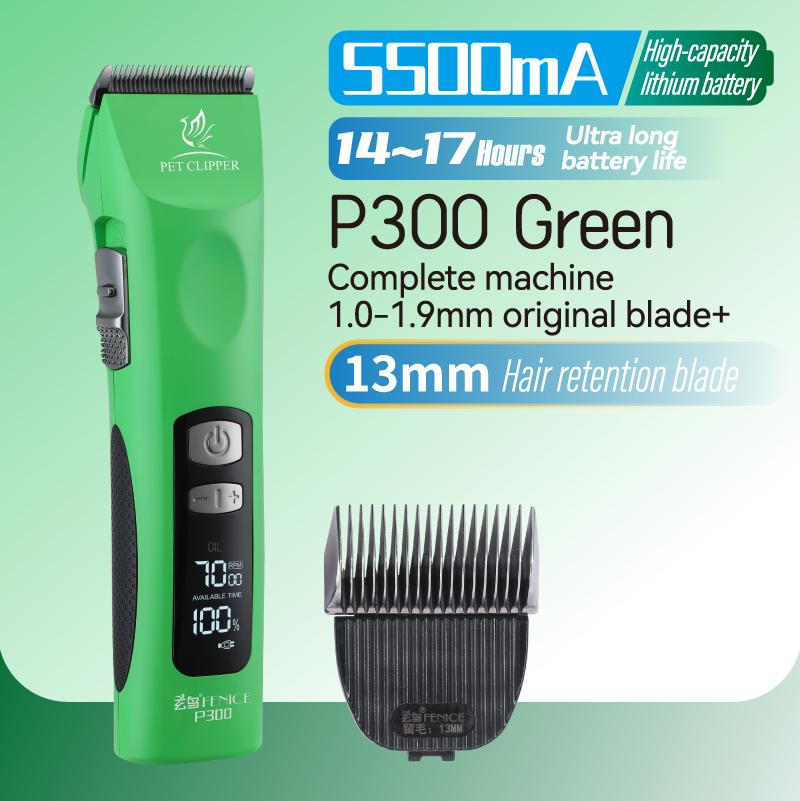 Fenice P300 Upgrade 5500mA Capacity Colorful Cordless LCD Screen Rechargeable Dog Grooming Electric Clippers for Pet Trim Salons
