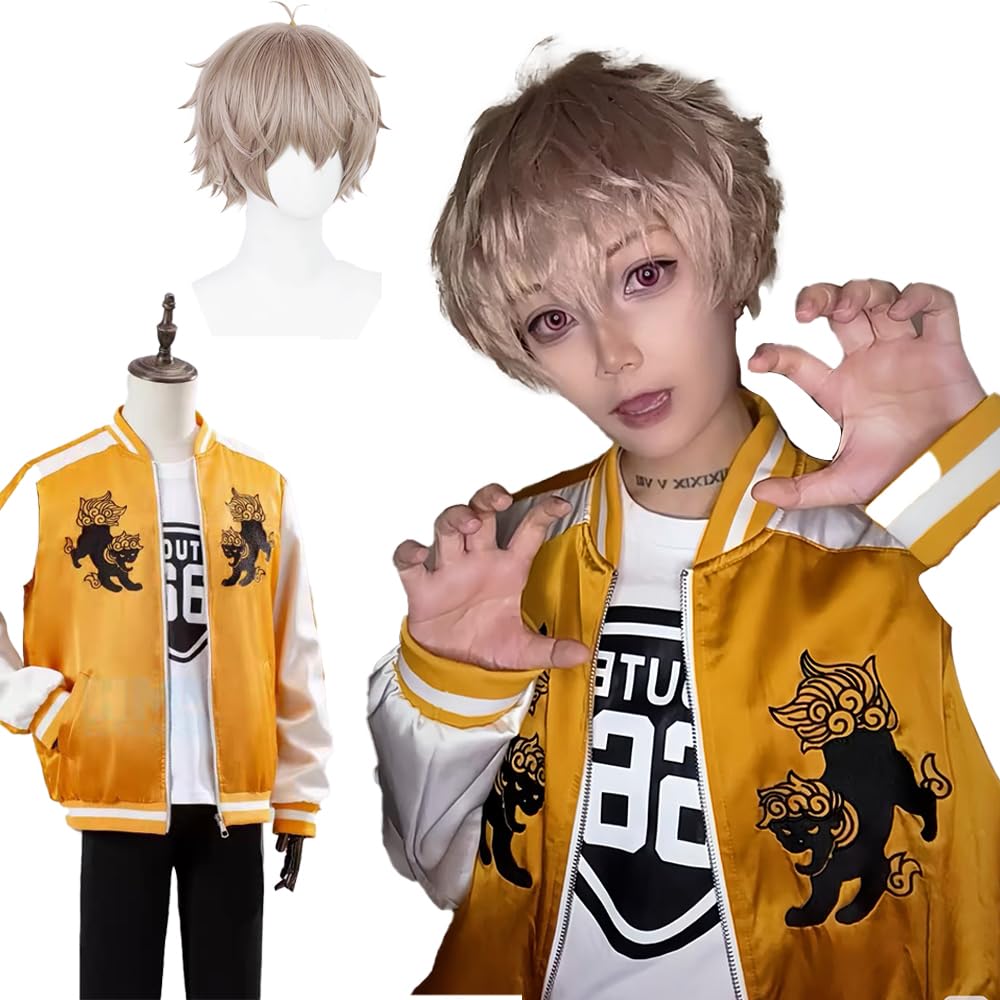 Pawpaw Usamiyama Choji Cosplay Costume from Furin High Shishigashira Ren Festival Choji Size (Includes Wig) School's (Shishito Ren) Jacket, Costume,
