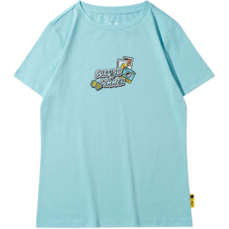 Li Ning x LINE FRIENDS Sports Fashion Collection Regular T Shirt Women s Blue AHSR808-4 L