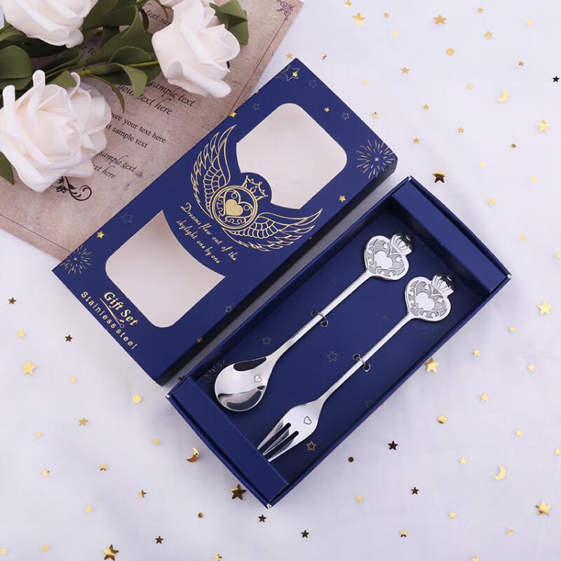 Wutuo Crown Heart-shaped Spoon & Fork Set