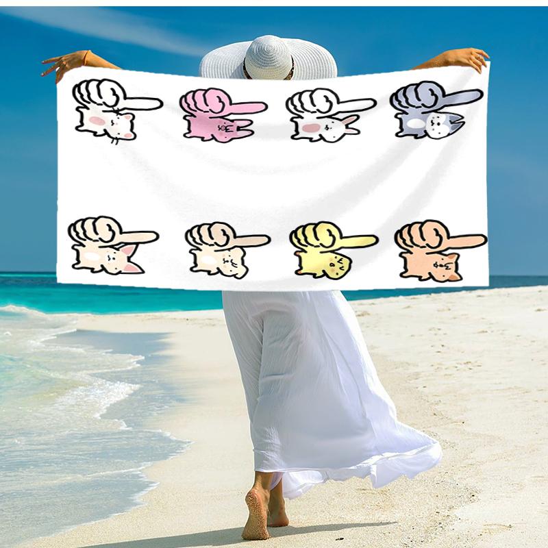 1pc Kpop Team4 Beach Towel, Comfortable and Thick, and Swimming/Bath/Picnic/Camping Towel, Suitable for Seaside Beaches