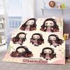 Nezuko Kamado Flannel Blanket Throw Soft Warm Lightweight Cozy Blanket for Sofa Bed Home Decor -QJY