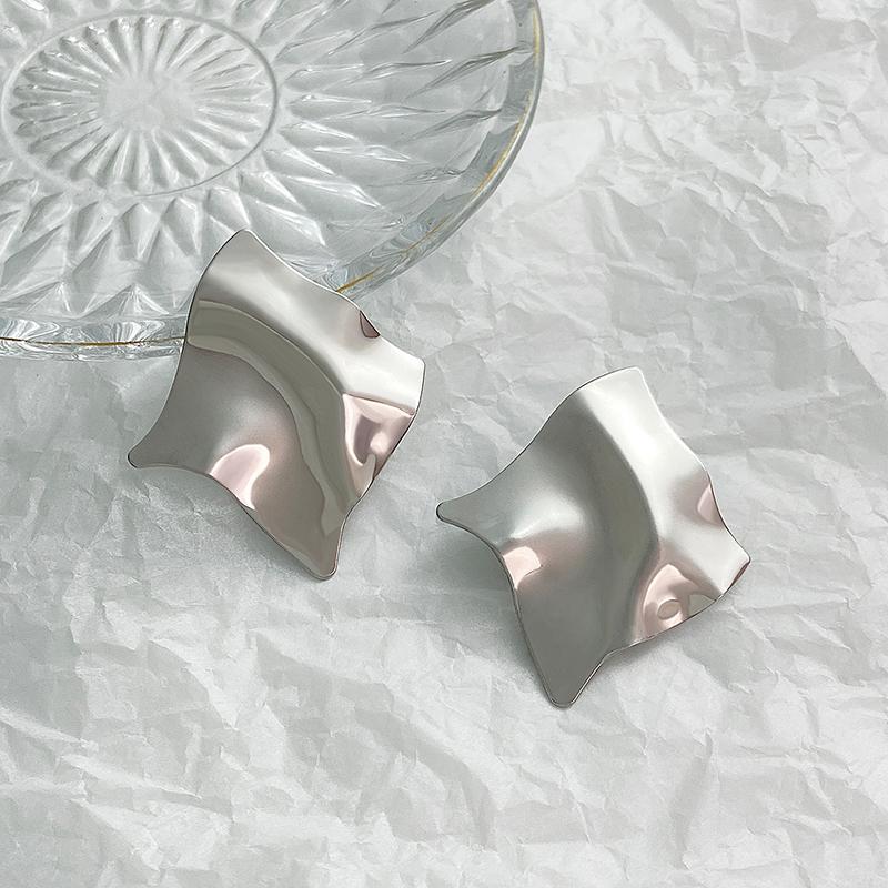 Trendy Metal Irregular Geometric Stud Earrings For Women Statement Vintage Exaggerated Gold Silver Color Jewelry Earrings Gift