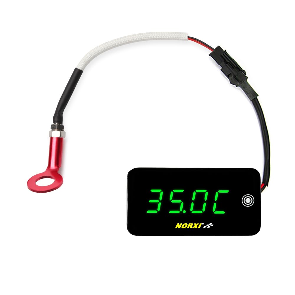 

NORXI Motorcycle Touch Screen Waterproof Multi-Function Meter (Can Switch to 3 Displays: Cylinder Head/Voltage/Clock) Motorcycle Digital Engine T