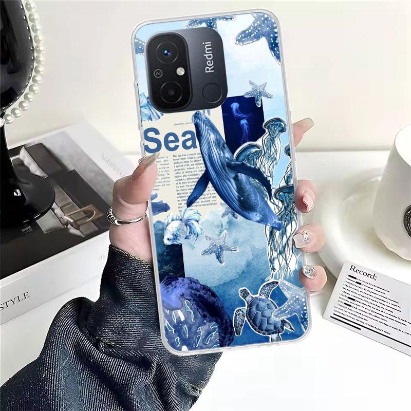 Ocean Starfish Sea Turtle Shark For Xiaomi Redmi 13C 13 12C 12 14C Phone Case 10 10A 10C 9 9A 9C 9T 8A 8 7A 7 6A 6 Pro K70 K60 K