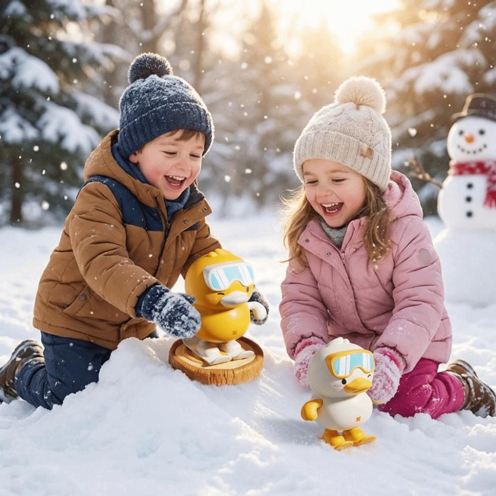 Clockwork Design Clockwork Duck Toy Plastic Material Jumping Duck Toy  Desktop Companion