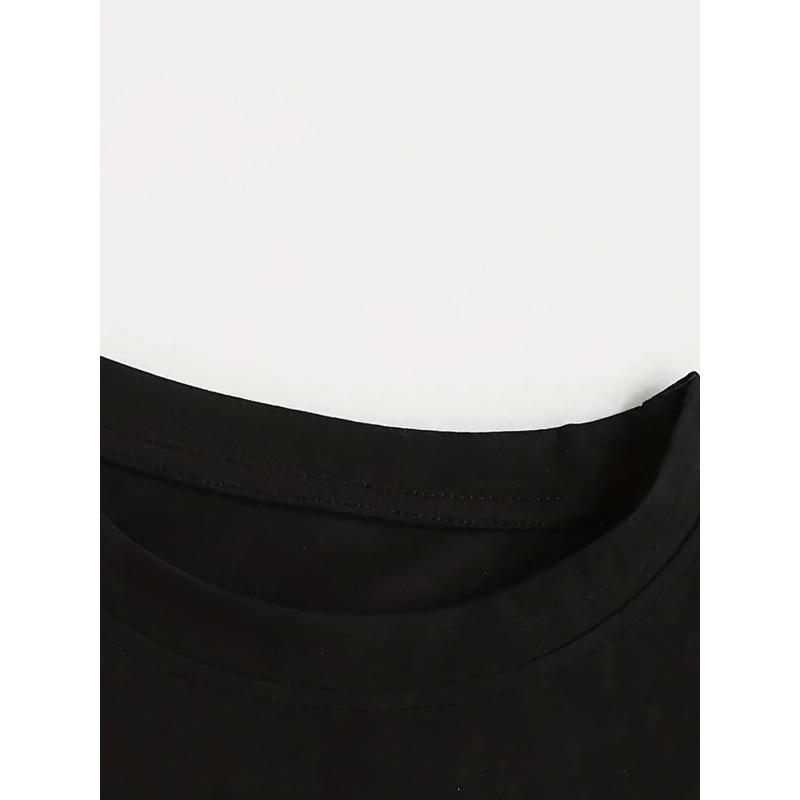 Women's Spanish Alphabet & - Letter Print T-Shirt - Spanish Language Learning, Casual Round Neck Short Sleeve Blouse