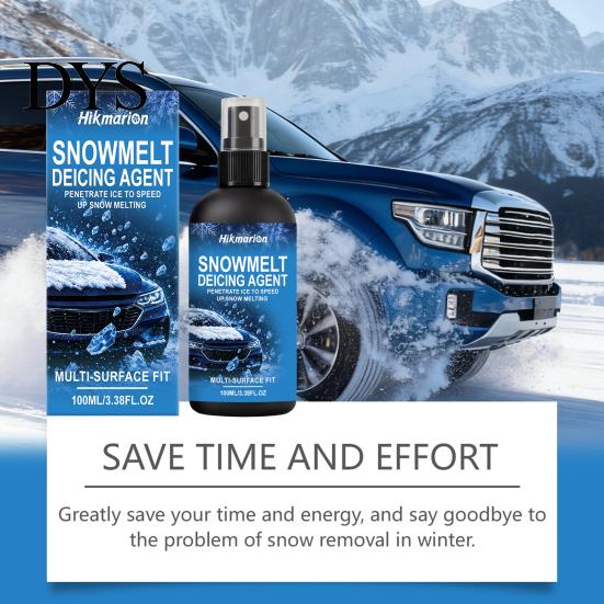 Winter Car Snow Melt Windshield De-Icer Spray, 100ml Window Melting Agent for Auto Glass Mirrors Emergency Driving Supplies And Metal Surfaces,