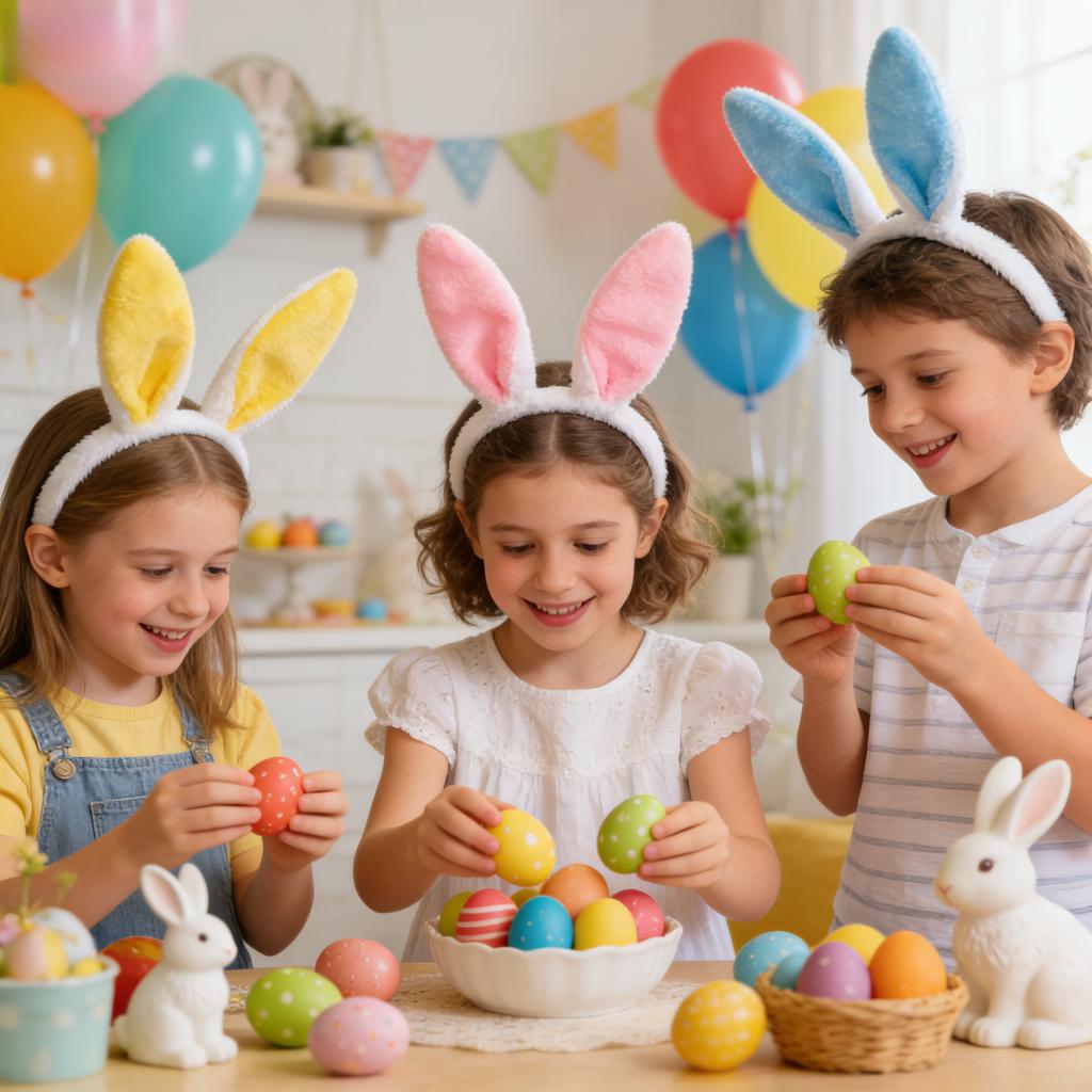 Cute Easter Bunny Ears Headband Women Fluffy Plush Hair Band Girl Rabbit Ear Headpiece Cosplay Costume Accessory For Party Gifts