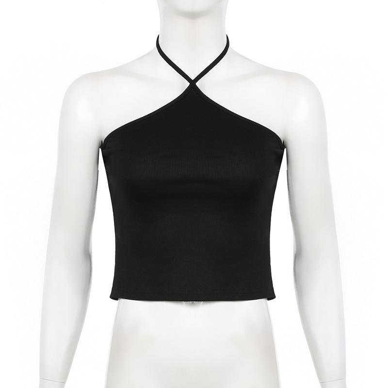 European and American Retro Neck Hanging Suspender Sexy Backless Slim Fit Vest