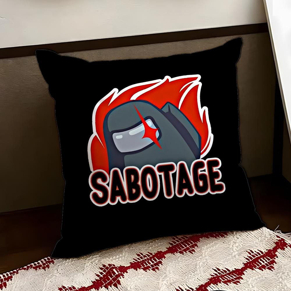Cartoon AAmong us Cushion Cover Reversible Soft Durable Pillow Cover Home Car MultiScene Use for Daily Comfort