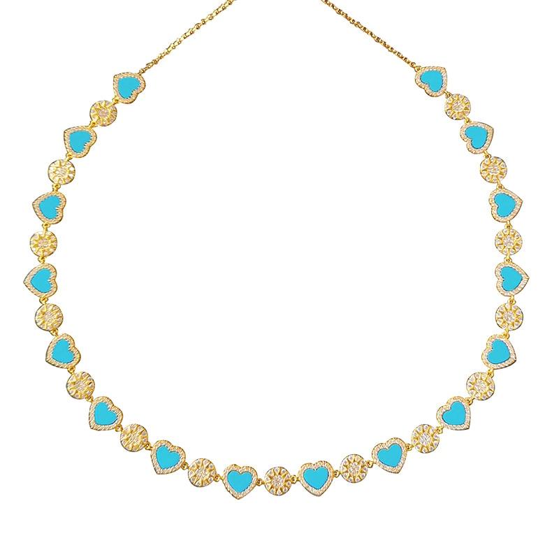 Stříbro S925 Nový duhový sedmikráskový perlový přívěsek pro štěstí Modrý náhrdelník Láska Letní nezbytnost Luxusní značka Monako Šperky