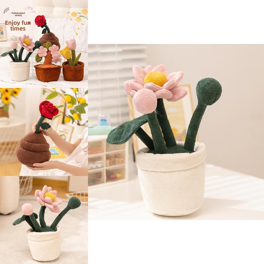 Roses Tulips Peach Blossoms Lotus Flowers Plush Toy Stuffed Doll For Home Decor And Gift