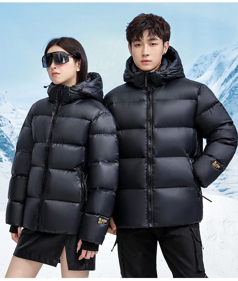 Couple Hiver Long Doudoune Femme Tech Doublée Chaude Manteau Canard Blanc Homme Parka à Capuche Plume