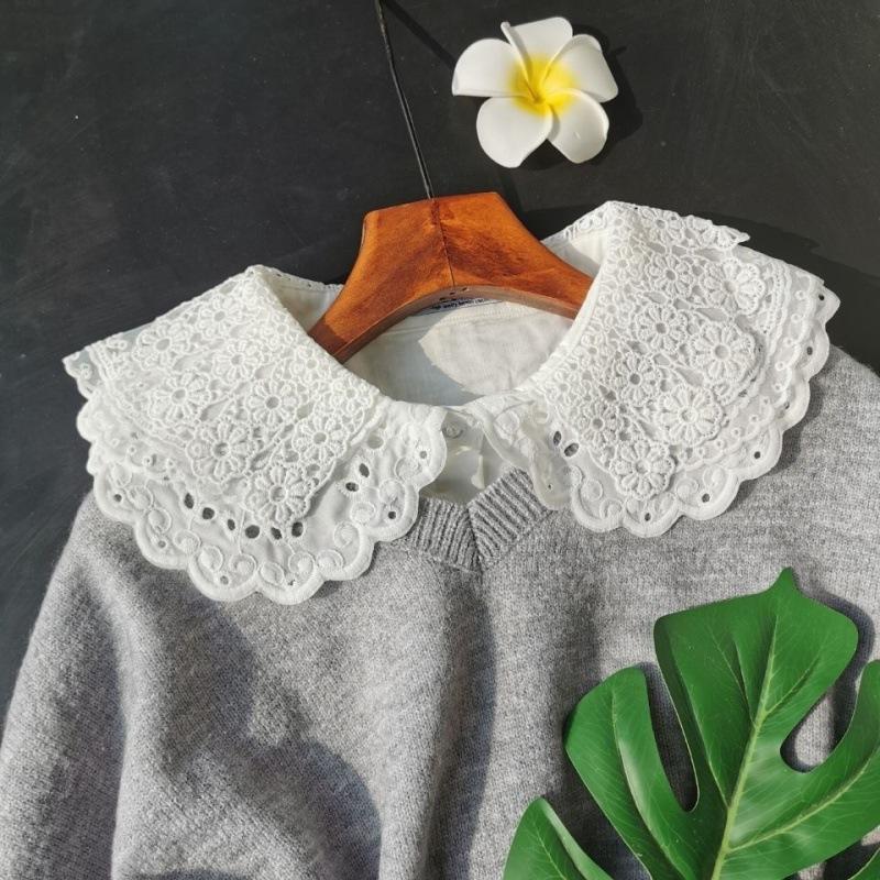 Mädchen Spitzenkragen Großer Revers Dekorkragen Puppenkragen Falscher Kragen Weiß Kleiner Schal Pullover Dekorkragen