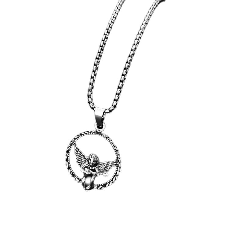 Metall Stahl Halskette für Männer mit einzigartigem Anhänger, Punk Style Kettenhalskette Verstellbarer Modeschmuck für Freund