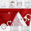 Red Christmas Snowman Shower Curtain With Snowflake Pine Tree Design, Waterproof Winter New Year Holiday Bathroom Decor
