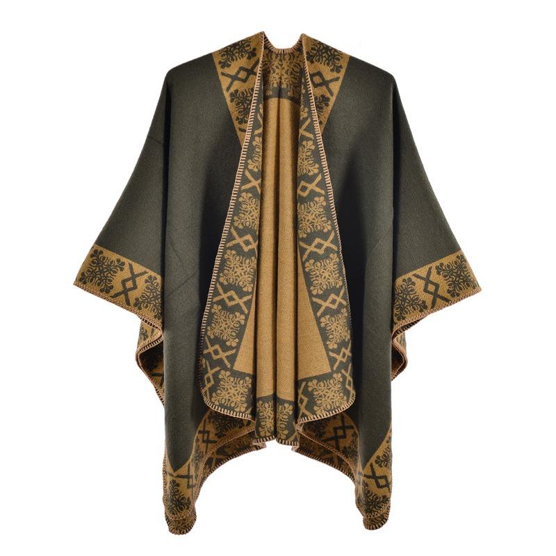 Women S Ethnic Style Thick Faux Cashmere Scarf Winter Warm Shawl Wrap